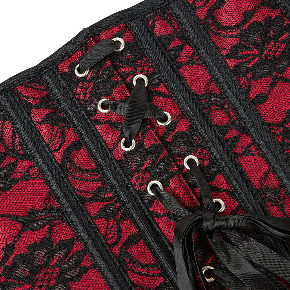 New Deep Red Short Waist Shaper Corset for Women