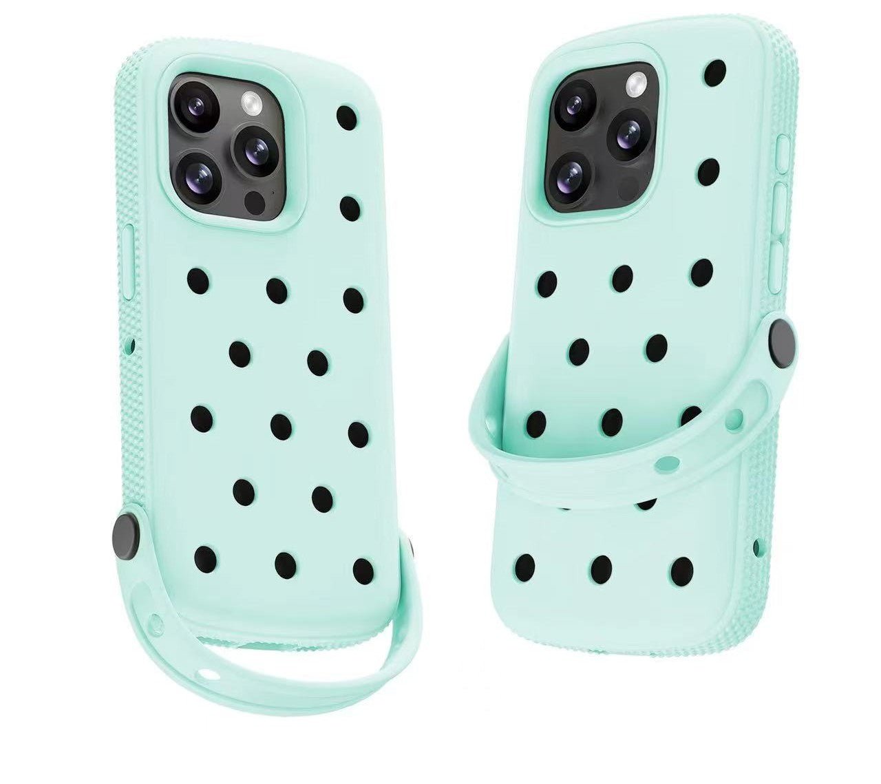 iPhone Case – Perforated Silicone with Handle & Fun Patterns