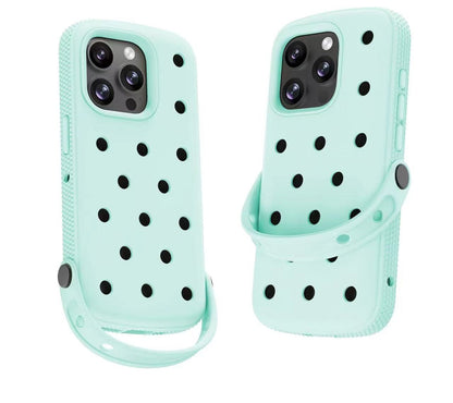 iPhone Case – Perforated Silicone with Handle & Fun Patterns