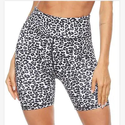 Leopard Print Women's Five-Point Yoga Shorts