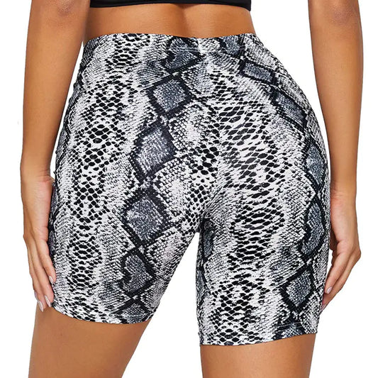 Leopard Print Women's Five-Point Yoga Shorts