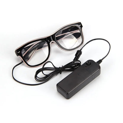 Glow in the Dark Multi-Color LED EL Wire Light-Up Glasses