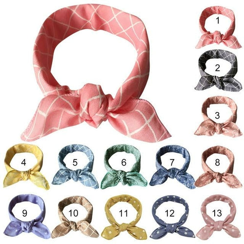 Fashion Plaid Dots Style Winter Cotton Washable Dog Bandanas Scarf