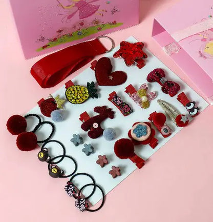 Kids Hair Accessories Gift Set - Clips and Hair Ties