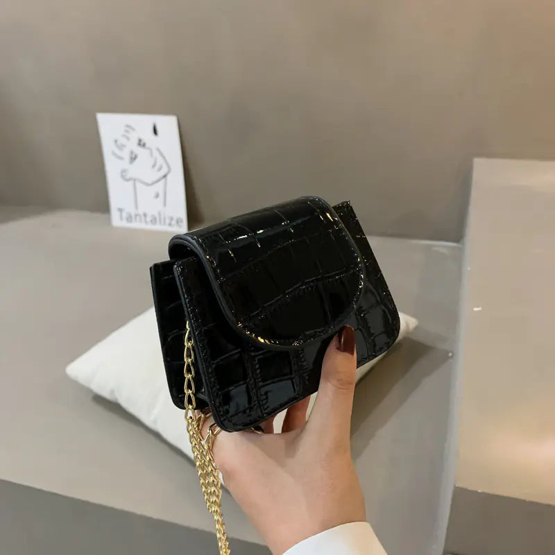 Mini Stylish Women's Bag with Chain Shoulder Strap