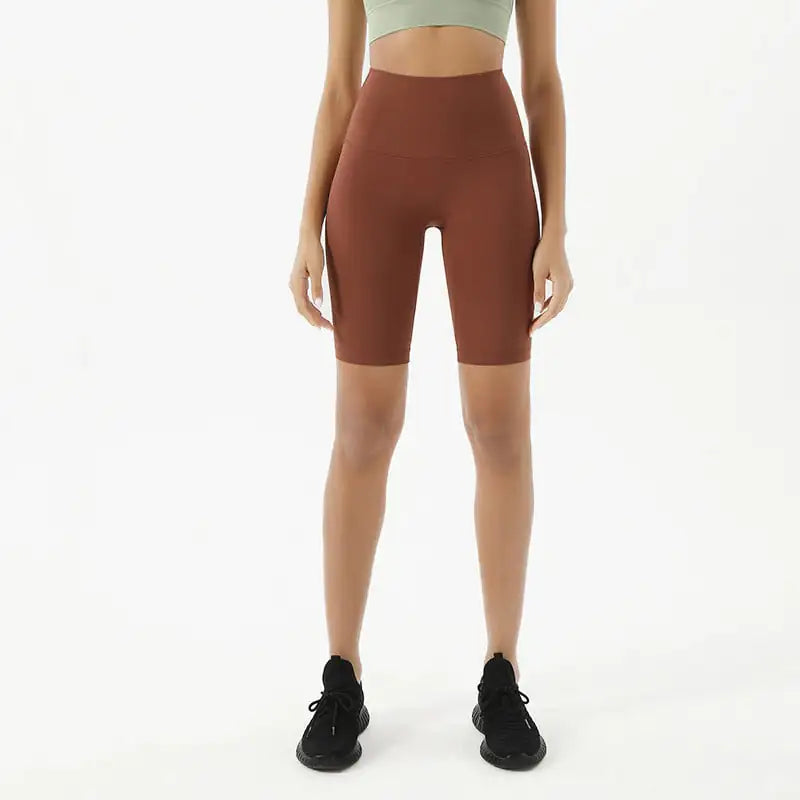 High Waist Five-Point Yoga Shorts for Fitness