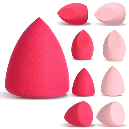 8pcs Makeup Sponge Set Professional Blender Sponge Soft Concealer Sponge Facial Makeup Tools for Foundation Liquid Powder for Birthday Party Valentines Day(Pink&Rose Red)