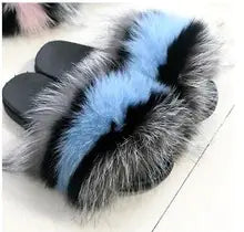 Fox Fur Slippers and Flip Flops for Comfort