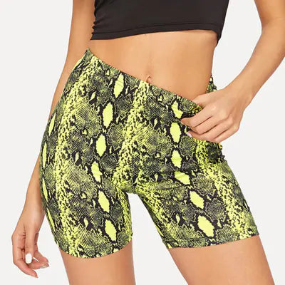 Leopard Print Women's Five-Point Yoga Shorts